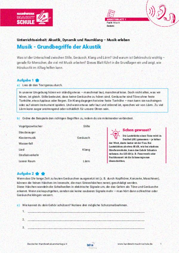 Musik – Grundbegriffe der Akustik