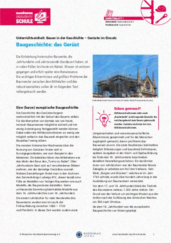 Baugeschichte – das Gerüst