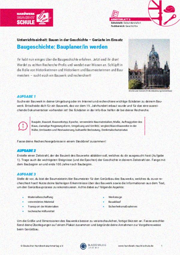 Baugeschichte – Bauplaner/in werden