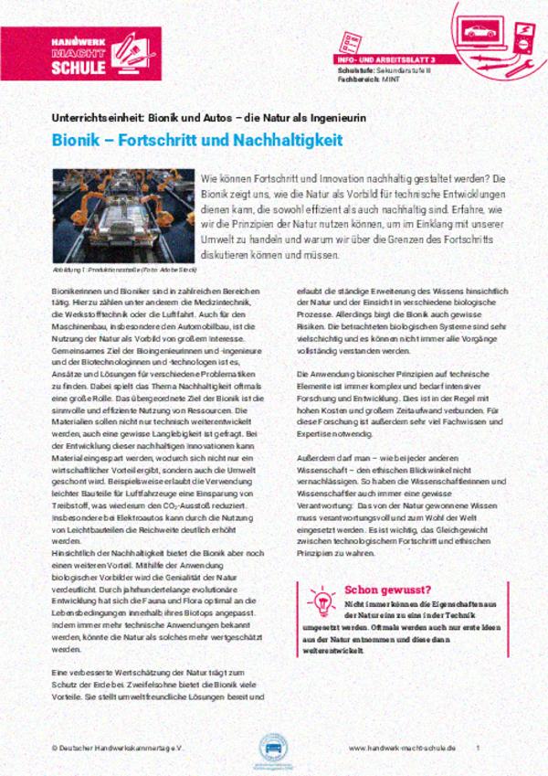 Bionik – Fortschritt und Nachhaltigkeit