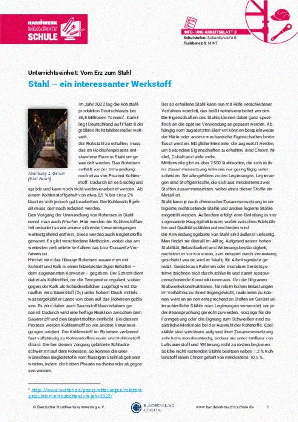 Stahl – ein interessanter Werkstoff Stahl – ein interessanter Werkstoff