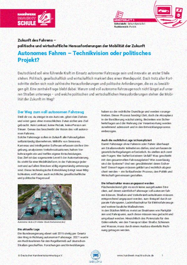 Autonomes Fahren – Technikvision oder politisches Projekt?