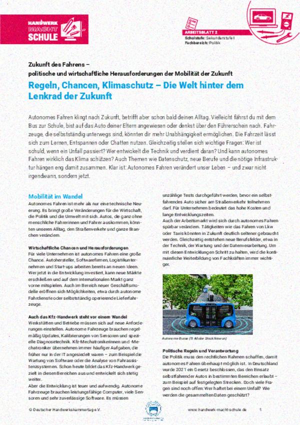 Regeln, Chancen, Klimaschutz – Die Welt hinter dem Lenkrad der Zukunft