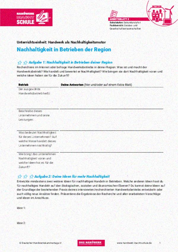 Nachhaltigkeit in der Region