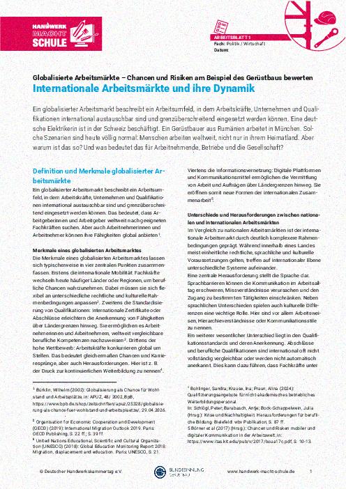 Internationale Arbeitsmärkte und ihre Dynamik