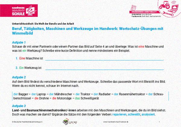 Wimmelbild zum Handwerk