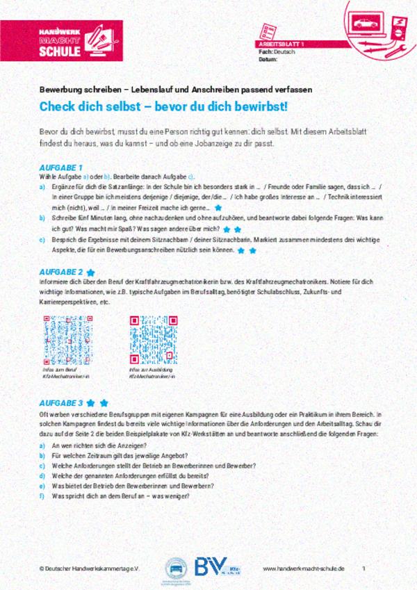 Check dich selbst – bevor du dich bewirbst! Check dich selbst – bevor du dich bewirbst!