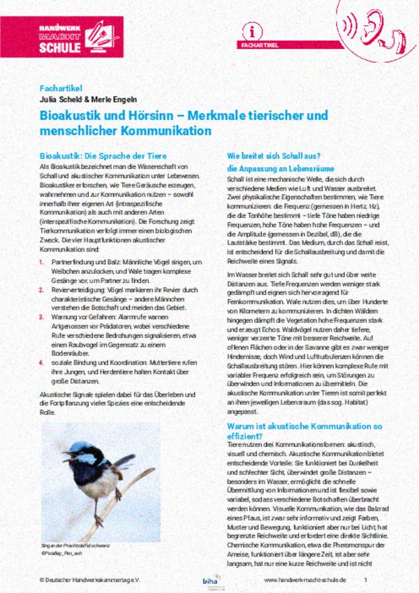 Bioakustik und Kommunikation