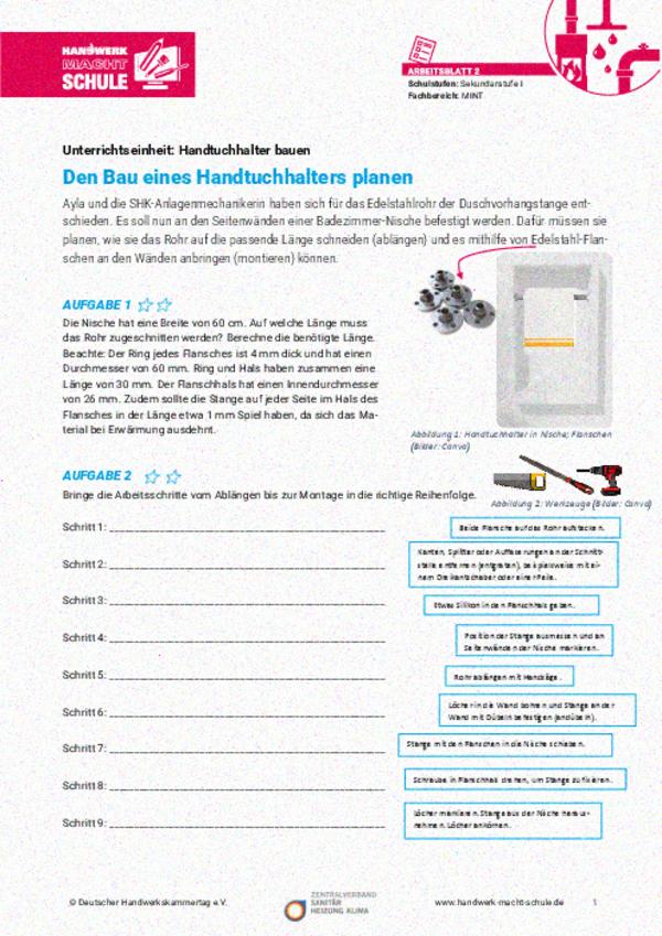 Den Bau eines Handtuchhalters planen Den Bau eines Handtuchhalters planen