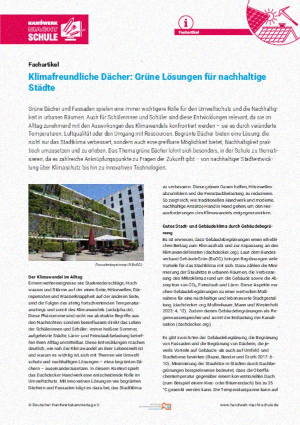 Grüne Lösungen für nachhaltige Städte