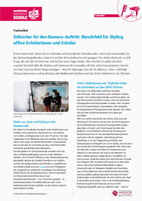 Stilsicher für die Kamera – Berufsfeld OnAir-Stylist