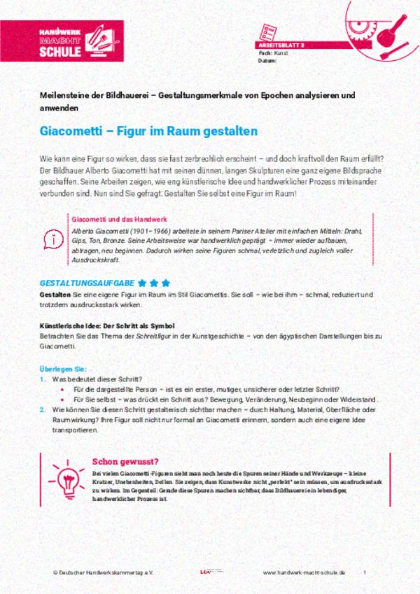 Giacometti – eine Figur im Raum gestalten