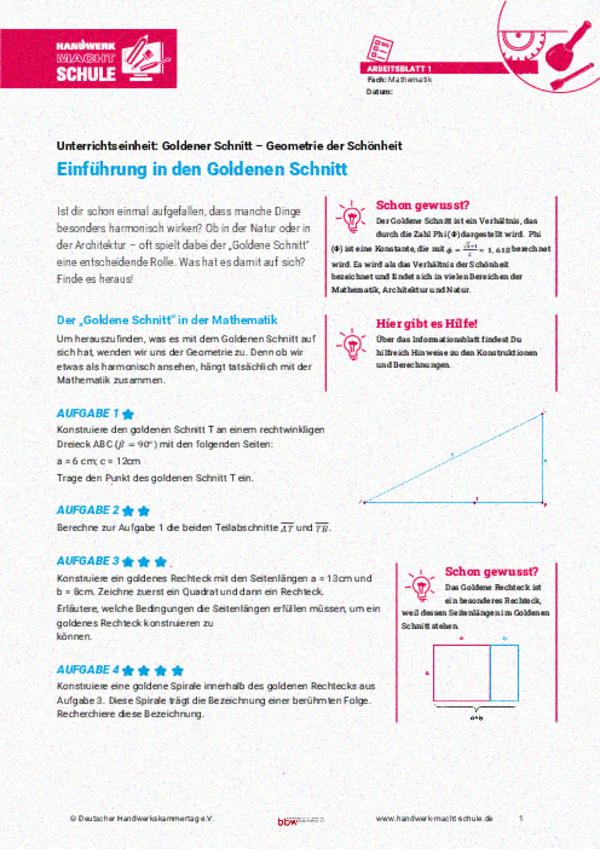 Einführung in den Goldenen Schnitt