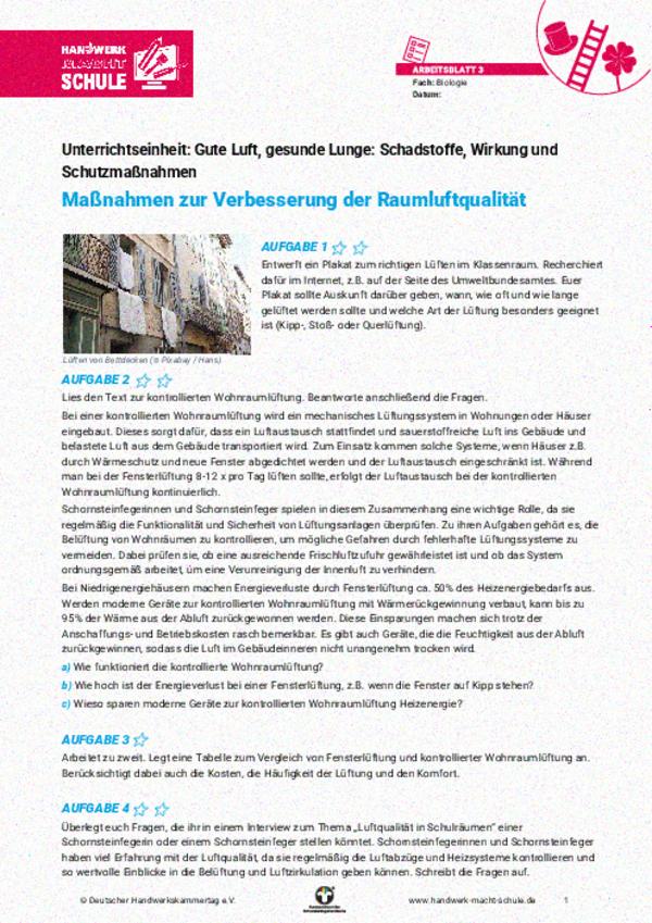 Maßnahmen zur Verbesserung der Raumluftqualität