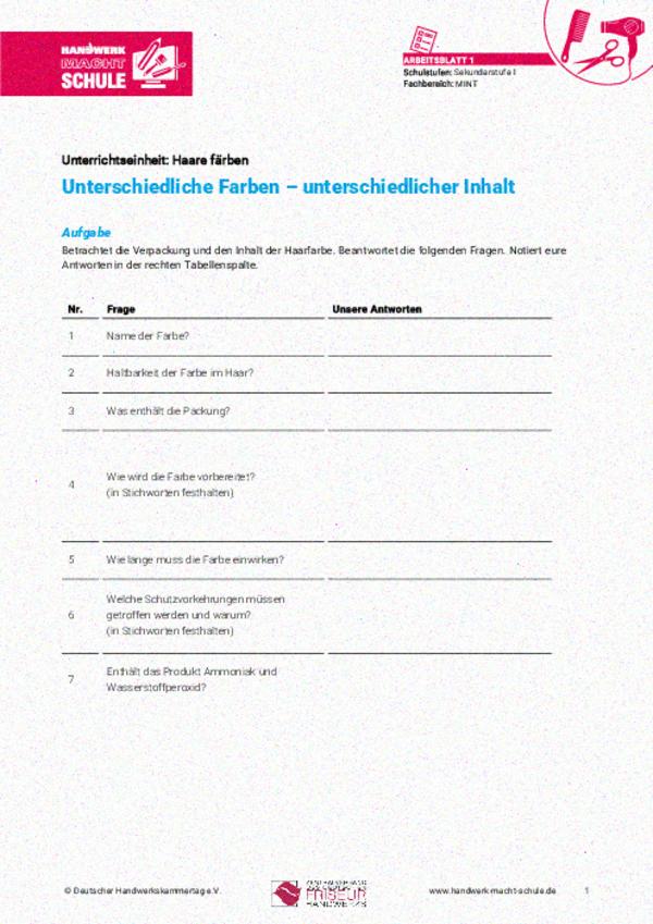 Unterschiedliche Farben – unterschiedlicher Inhalt