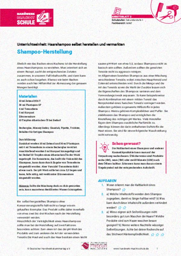 Ein Haarshampoo selbst herstellen