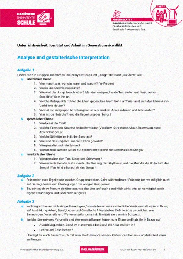 Analyse und gestalterische Interpretation
