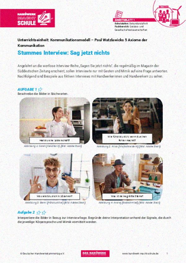 Stummes Interview – Sag jetzt nichts Stummes Interview – Sag jetzt nichts