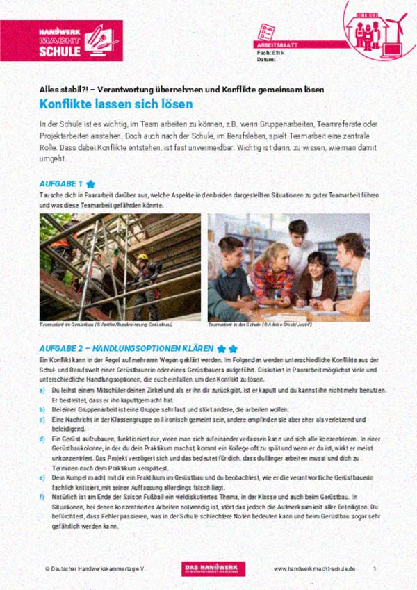 Konflikte lassen sich lösen