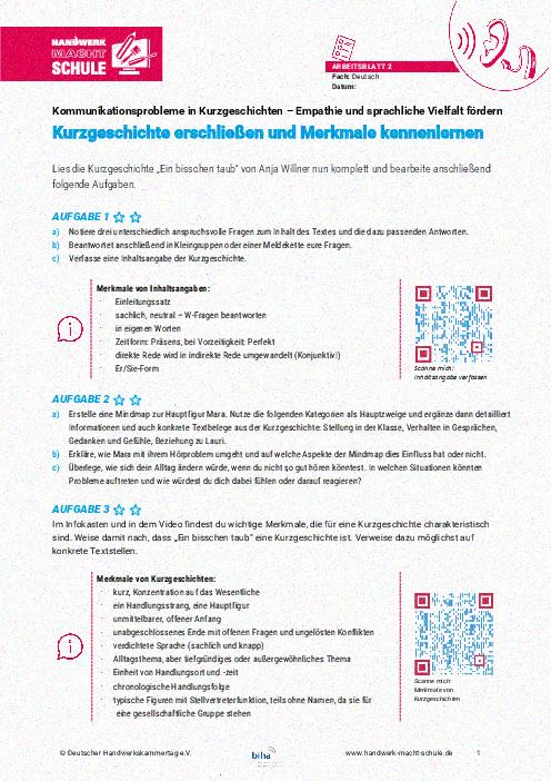 Kurzgeschichte erschließen und Merkmale kennenlernen Kurzgeschichte erschließen und Merkmale kennenlernen