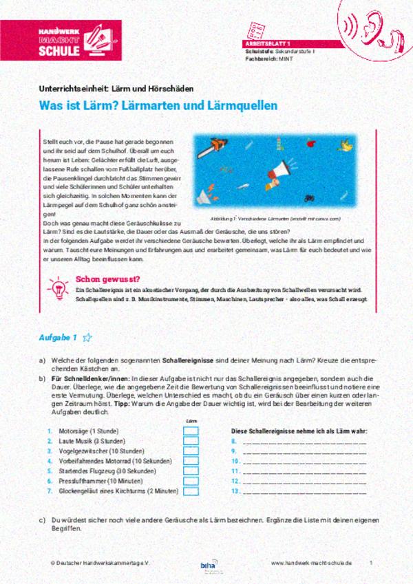 Was ist Lärm? Lärmarten und Lärmquellen