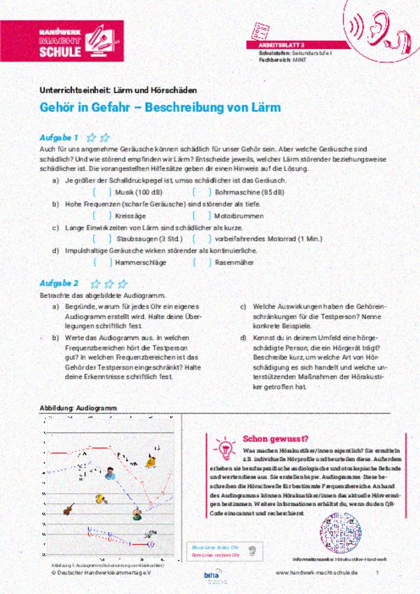 Gehör in Gefahr – Beschreibung von Lärm