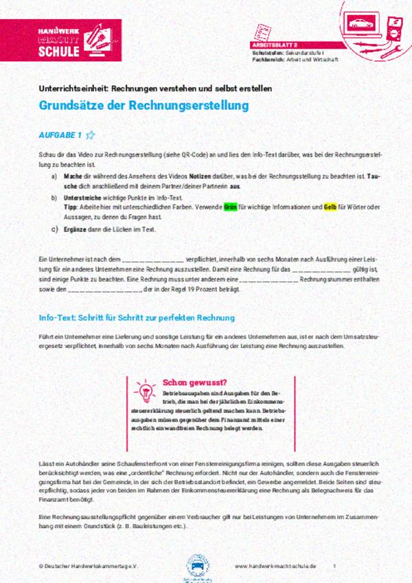 Grundsätze der Rechnungserstellung