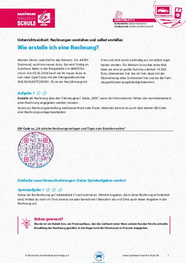 Eine Rechnung erstellen