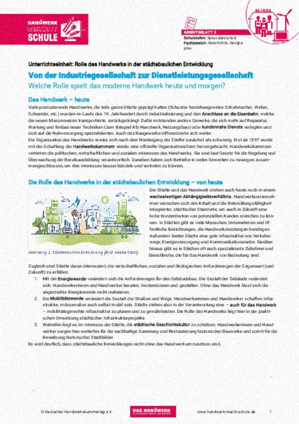 Von der Industriegesellschaft zur Dienstleistungsgesellschaft