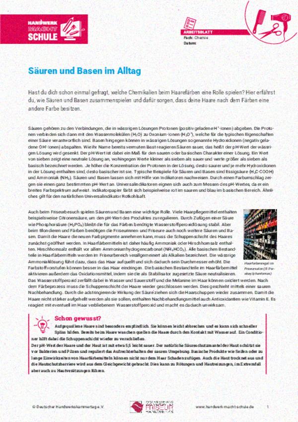 Säuren und Basen im Alltag