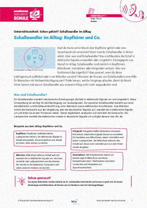 Schallwandler im Alltag: Kopfhörer und Co. Schallwandler im Alltag: Kopfhörer und Co.