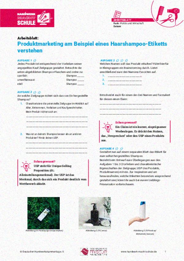 Unternehmerisches Handeln: Entwickeln eines Shampoo-Etiketts