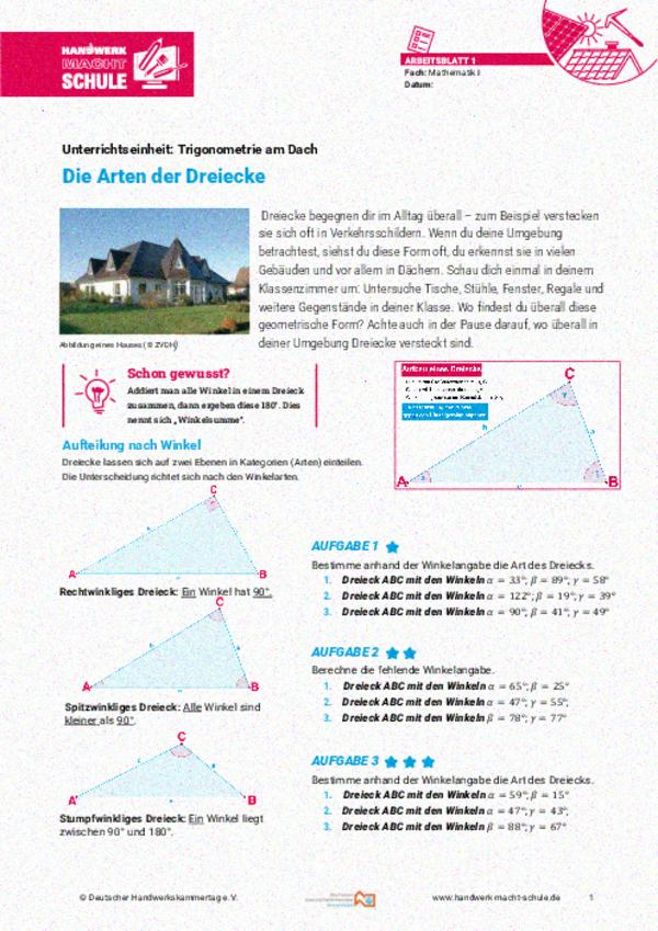 Die Arten der Dreiecke