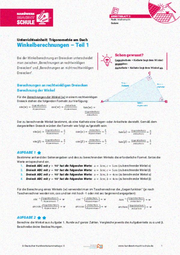 Winkelberechnung (Teil 1)
