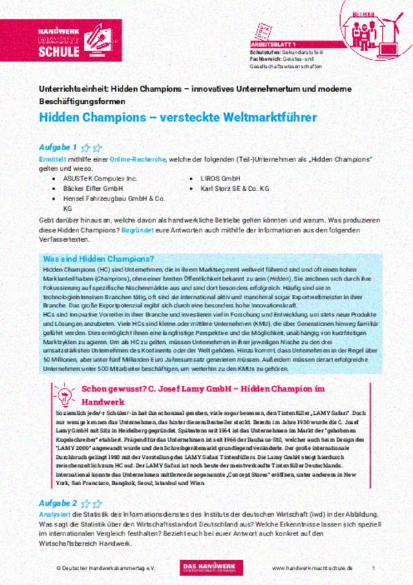 Hidden Champions – versteckte Weltmarktführer