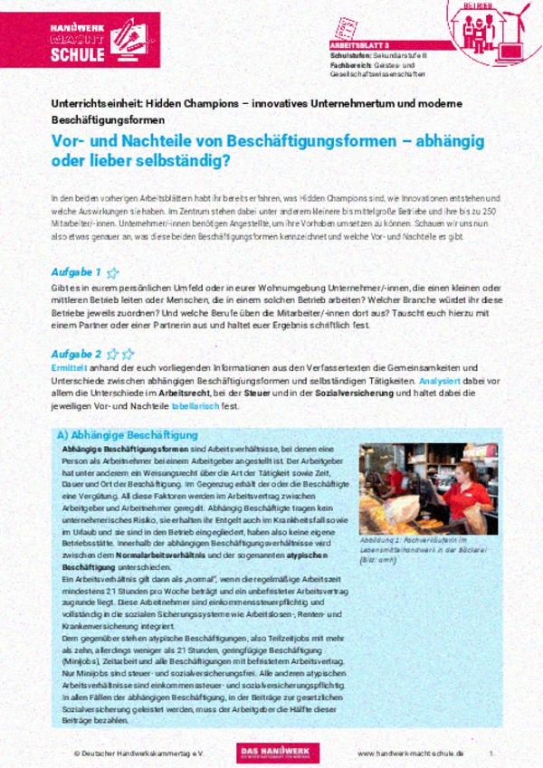 Vor- und Nachteile von Beschäftigungsformen – abhängig oder lieber selbständig?