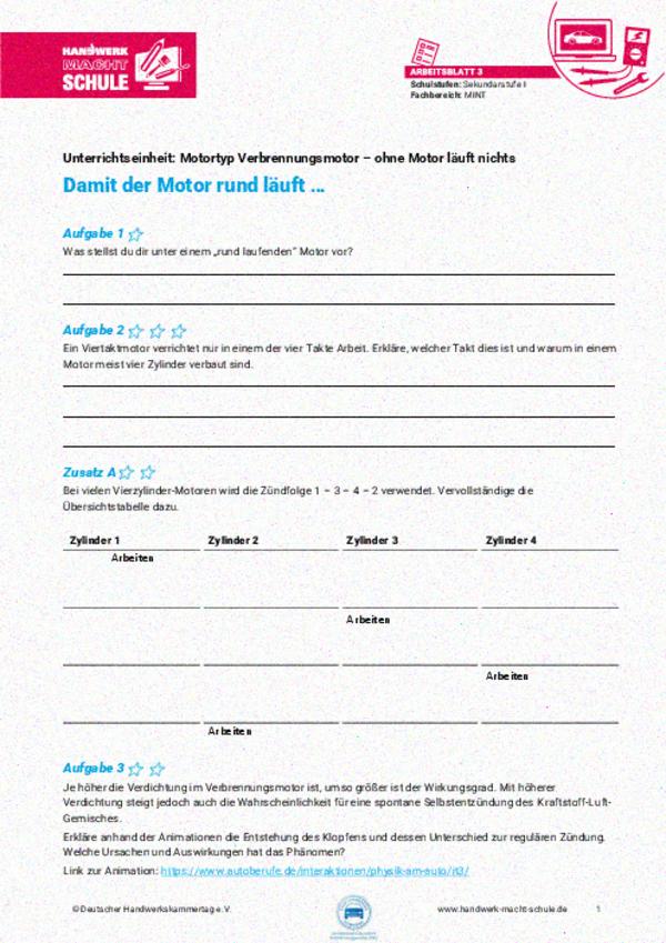 Damit der Motor rund läuft ...