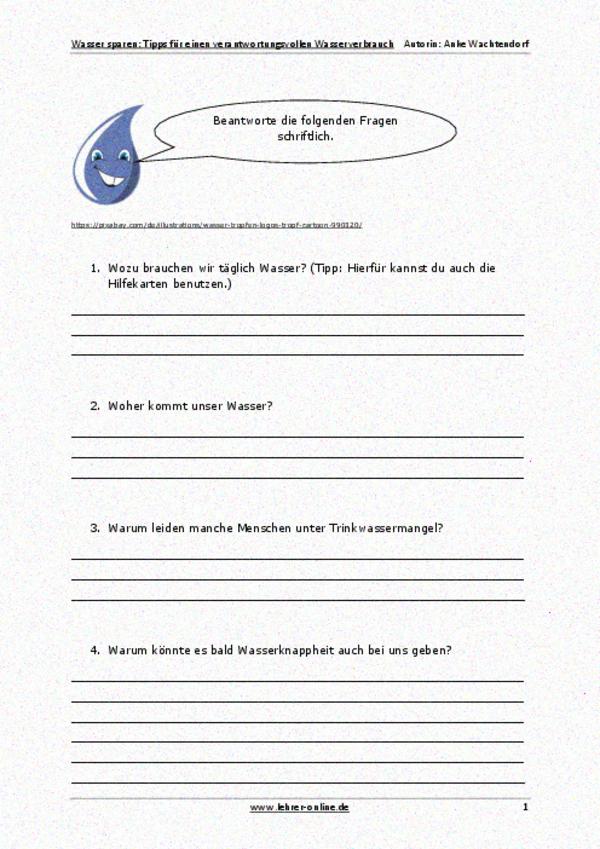 Urbaner Wasserkreislauf, Wasserverbrauch und Wasser sparen