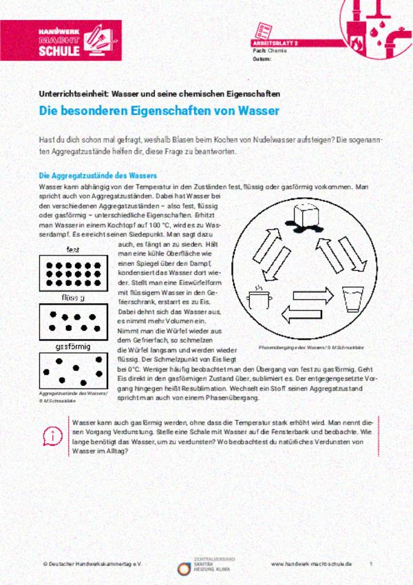 Die besonderen Eigenschaften von Wasser Die besonderen Eigenschaften von Wasser