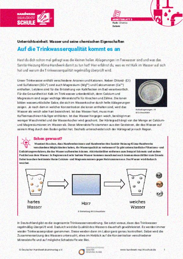 Auf die Trinkwasserqualität kommt es an Auf die Trinkwasserqualität kommt es an