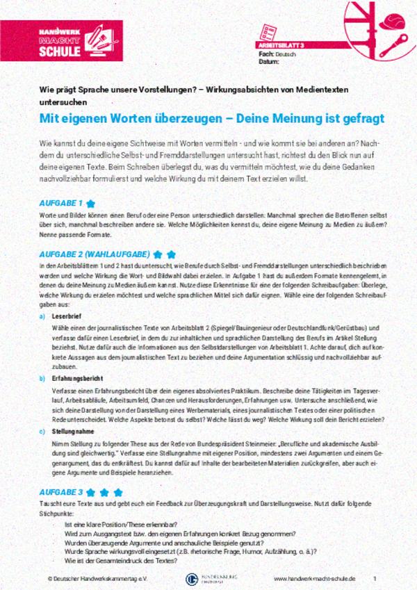 Mit eigenen Worten überzeugen – Deine Meinung ist gefragt